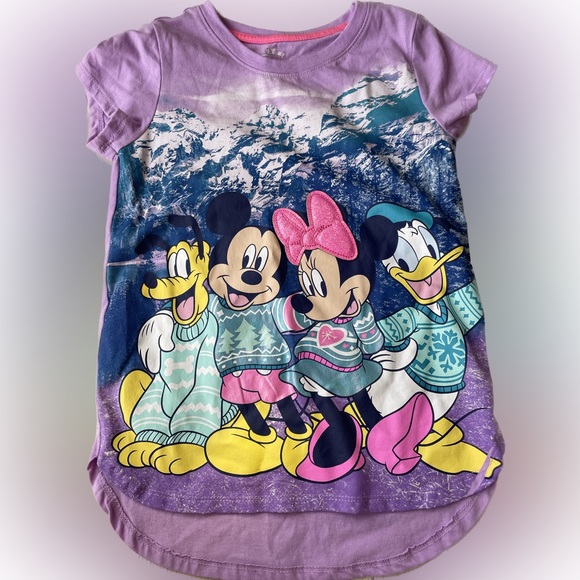 Disney Other - Christmas Minnie Mouse Girls Size 7 8 Holiday Graphic T-Shirt